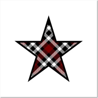 Star design filled with a classic red and black plaid Posters and Art